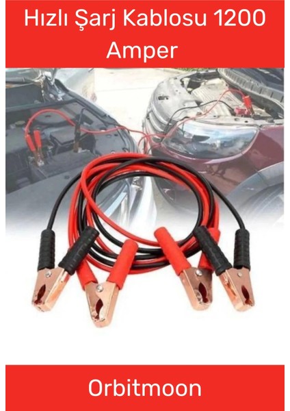 Özel Seri %100 Bakır Kalın Kablo 1200 Amper Güçlü Oto Akü Takviye Hızlı Şarj Kablosu