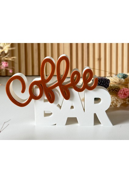 Coffee Bar Yazılı Kahve Temalı Dekoratif Kahve Köşesi