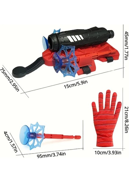 Çocuklar Için Örümcek Adam Eldiveni – Yaylı Dart Atan Oyuncak Tabanca, Vakumlu Ok ve Eldiven Seti indirimleri