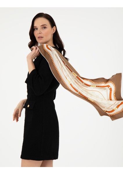 Kadın Kahverengi Ipek Eşarp 50307816-VR029