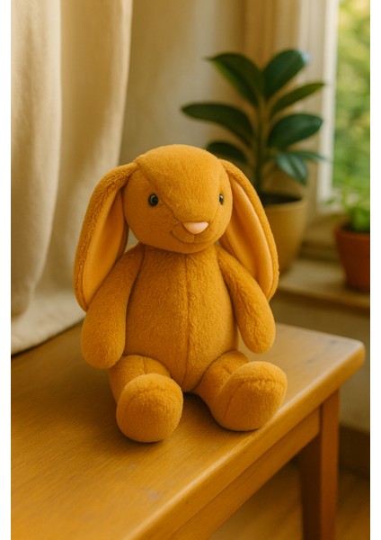 Uzun Kulaklı Yumuşak Tavşan Peluş Oyuncak – Uyku Arkadaşı - Yumuşak, Uzun Kulaklı, Hardal