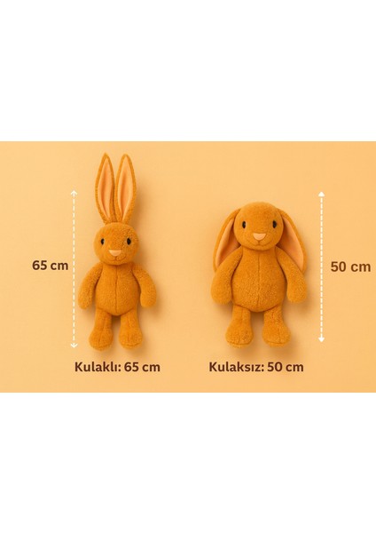 Uzun Kulaklı Yumuşak Tavşan Peluş Oyuncak – Uyku Arkadaşı - Yumuşak, Uzun Kulaklı, Hardal