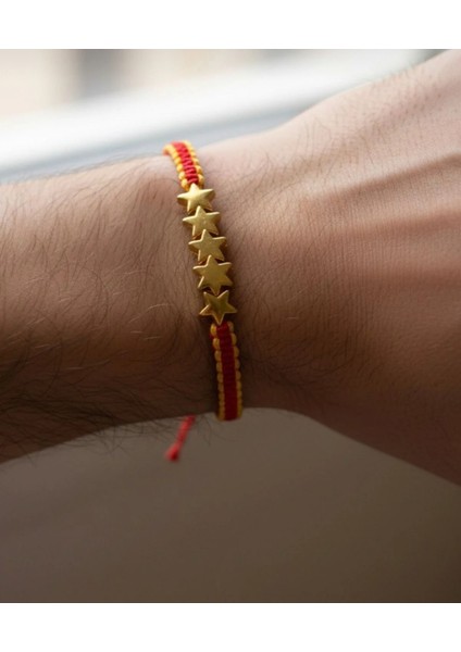 Galatasaray Hematit 5. Yıldız Taraftar Bilekliği – Ayarlanabilir El Yapımı Makrome (Hematit) modelleri