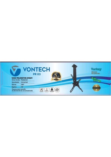 Vontech Projeksiyon Hareketli Tavan Asma Askı Aparatı - 55CM Kol Uzunluğu modelleri