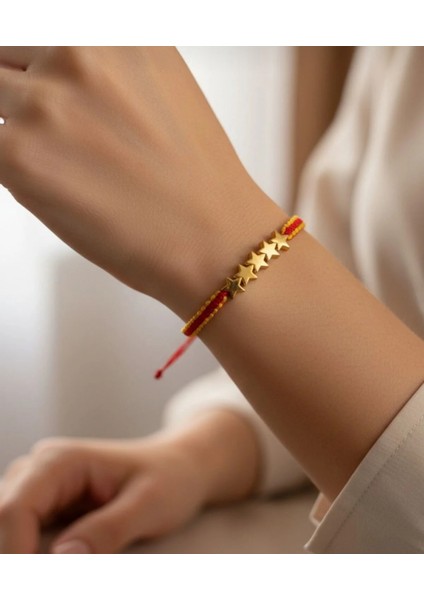 Galatasaray Hematit 5. Yıldız Taraftar Bilekliği – Ayarlanabilir El Yapımı Makrome (Hematit) fırsatları