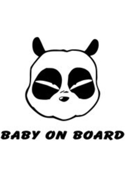Panda Kafası Bebek On Board Oto Özel Yeni Sticker 25 x 20 cm