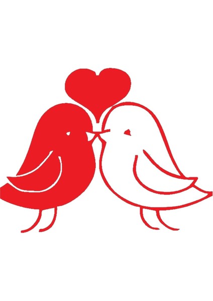 Öpüşen Kuşlar Sticker Tip 2 Sticker 30 x 23 cm fiyatları