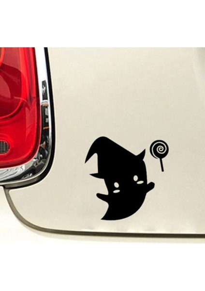Sevimli Hayalet Tasarım Oto Özel Yeni Sticker Siyah 19*19 cm