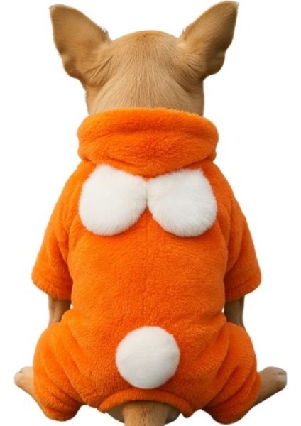 Teidi Turuncu Peluş Küçük Irk Köpek Tulumu