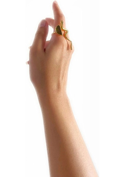 Vendi Altın Pirinç Kaplama Özel Tasarım Hafif Doğal Taş Ayarlanabilir Şık Kararmaz Kadın Yüzük fırsatları