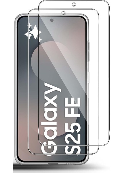 Samsung Galaxy S25 Fe Kılıf Kamera Korumalı Renkli Yumuşak Mat Silikon + 9h Ekran Koruyucu Cam Set 2in1 modelleri