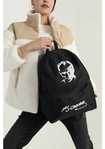 Siyah Atatürk Detaylı Kadın Sırt Çantası fiyatları
