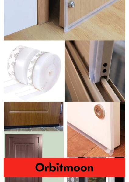 Ses Böcek Toz Önleyici Rüzgar Kesici Kapı Pencere Isı Izolasyon Yalıtım Şeffaf Şerit Bant 5mt 10ADET