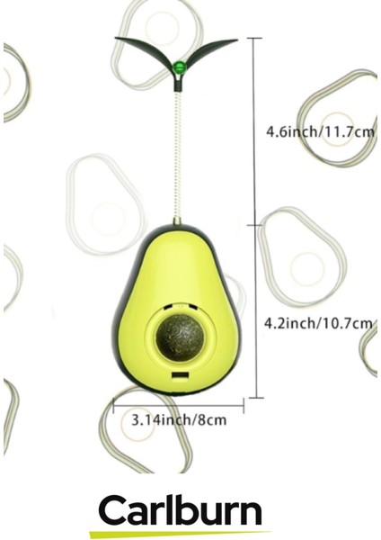 Özel Üretim Döner Mekanizmalı Avokado Şeklinde Kedi Naneli Mama Hazneli Kedi Oyuncağı modelleri