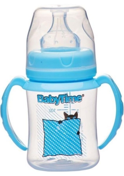Geniş Ağız Kulplu, 150CC, Mavi, Bpa'sız Pp Biberon, Bebekler Için Güvenli ve Konforlu