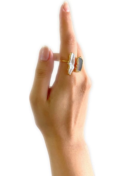 Sova Altın Pirinç Kaplama Özel Tasarım Hafif Doğal Taş Ayarlanabilir Şık Kararmaz Kadın Yüzük fiyatları