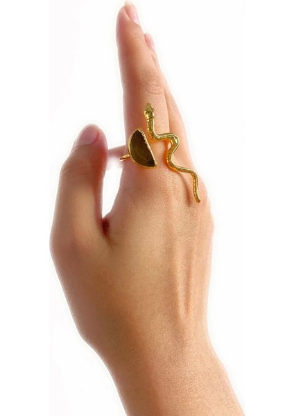 Rases Altın Pirinç Kaplama Özel Tasarım Hafif Doğal Taş Ayarlanabilir Şık Kararmaz Kadın Yüzük fiyatları