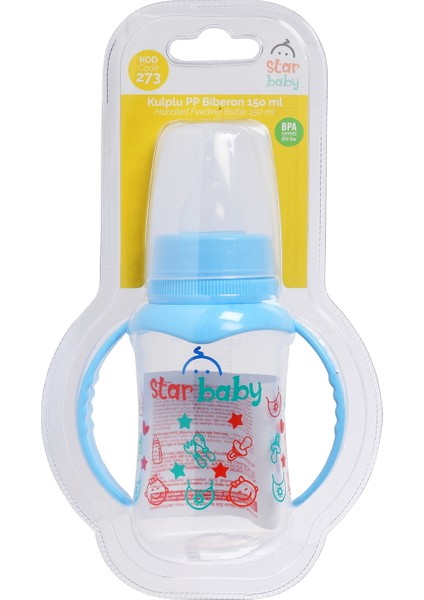 Kulplu Pp Biberon 150 Ml, Şık ve Pratik, Mavi Renkli, Güvenli Kullanım Sağlar. fiyatları