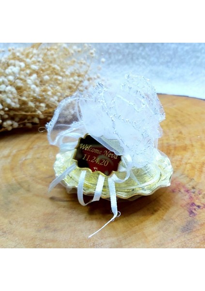 30 Adet Şık Pleksi Isimlikli Metal Lokumluk, Bebek Şekerliği, Şık ve Kullanışlı Set