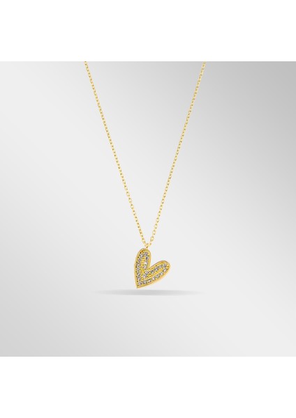 Luna Altın Kalp Kolye