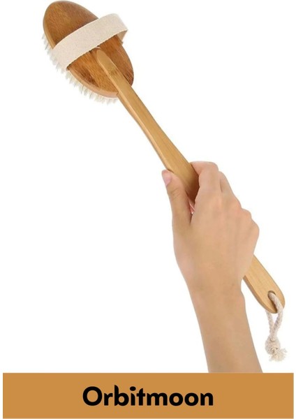 Premium %100 Doğal Yumuşak Vücut Masajı Selülit Önleyici Saplı At Kılı Uzun Banyo Duş Fırçası fiyatları
