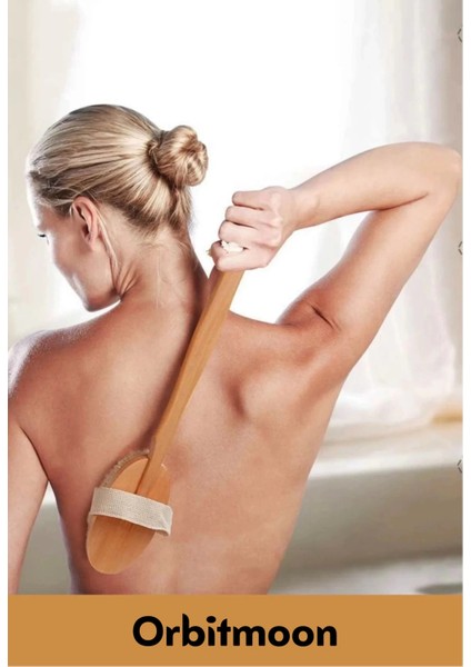 Premium %100 Doğal Yumuşak Vücut Masajı Selülit Önleyici Saplı At Kılı Uzun Banyo Duş Fırçası modelleri