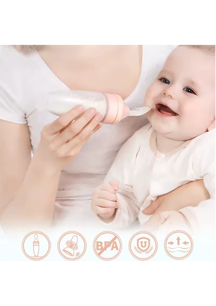 Renkli Kaşıklı Bebek Biberonu, Ek Gıda ve Mama Takımı