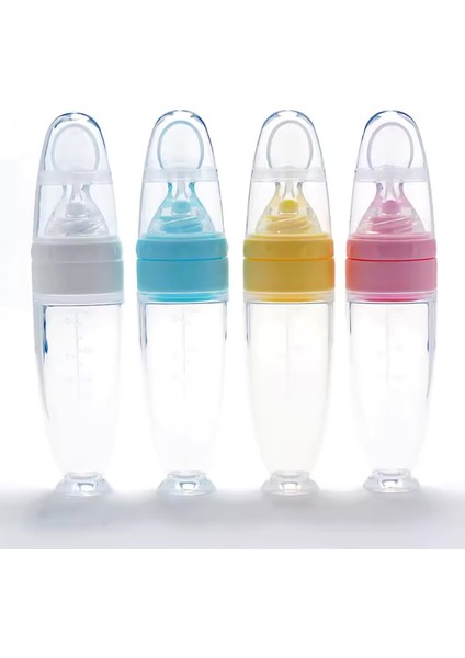 Renkli Kaşıklı Bebek Biberonu, Ek Gıda ve Mama Takımı