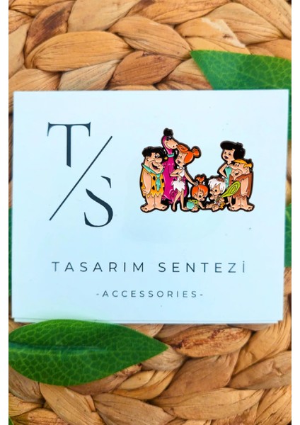 Rozet Metal Broş Taş Devri The Flintstones Fred Çakmaktaş Barni Beti Vilma Çakıl Bambam Dino