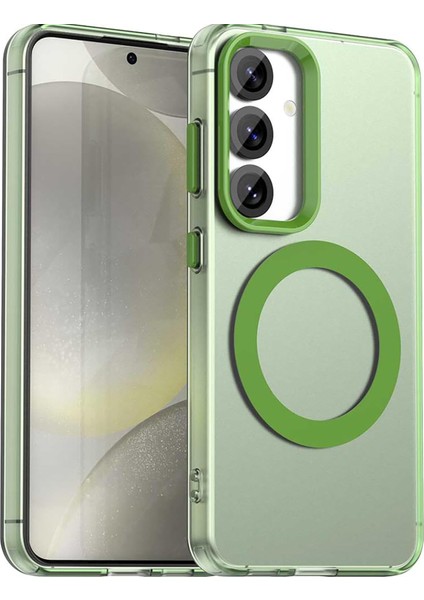 Samsung Galaxy S25 Fe Kılıf Kamera Çıkıntılı Mat Magsafe Şarj Özellikli Kenarları Renkli Premium Sert Kapak