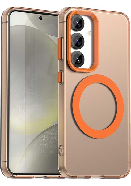 Samsung Galaxy S25 Fe Kılıf Kamera Çıkıntılı Mat Magsafe Şarj Özellikli Kenarları Renkli Premium Sert Kapak