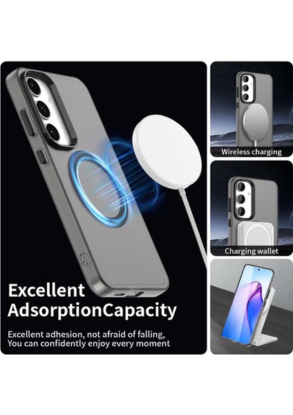 Samsung Galaxy S25 Fe Kılıf Kamera Çıkıntılı Mat Magsafe Şarj Özellikli Kenarları Renkli Premium Sert Kapak modelleri