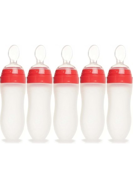 Şeffaf 120ML Silikon Kaşıklı Biberon, 6 Ay ve Üzeri, 5'li Set