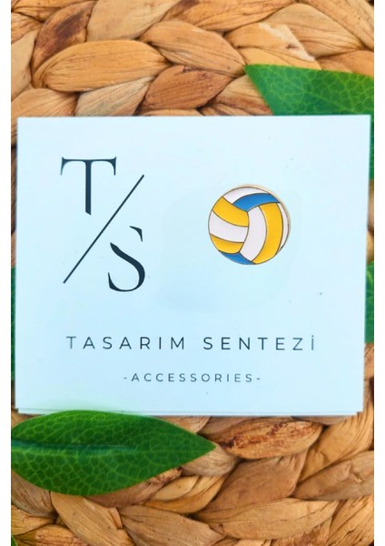 Rozet Metal Broş Voleybol Topu Spor Manşet Smaç File Volleyball Yaka Okul Çanta Kıyafet Şapka Takı