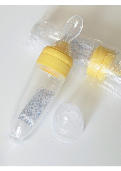 Silikon Kaşıklı 90ML Biberon, Güvenli ve Renkli Bebek Beslenme Öğeleri modelleri