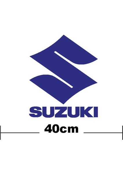 Suzuki Yazı ve S Logo Yazı Sticker Etiket Tek Renk
