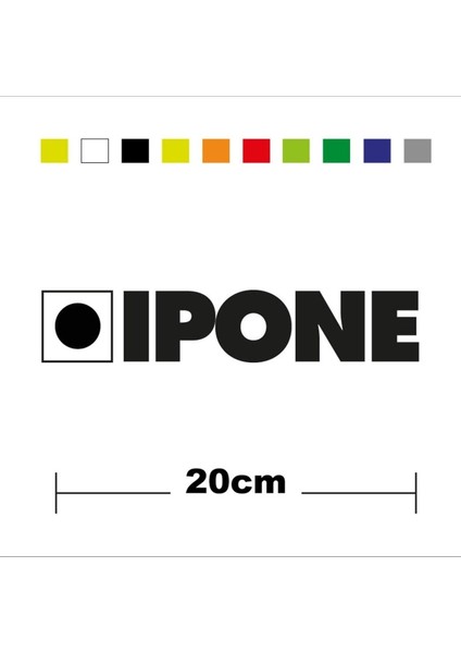Ipone Sponsor Marka Tek Renk Sticker Etiket