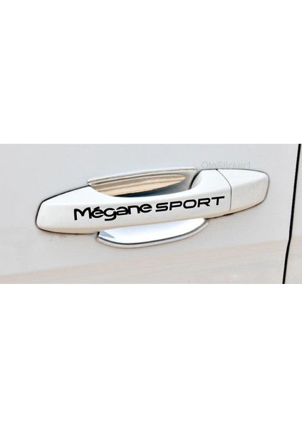 Renault Megane 1 Sport Kapı Kolu Özel Yeni Sticker 8 Adet 10*1,5 cm