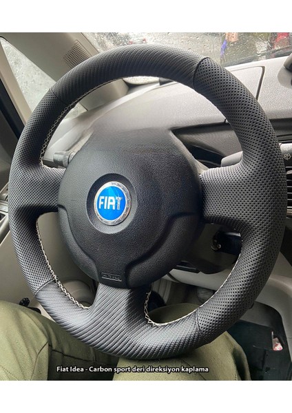 Fiat Idea Araca Özgü Dikmeli Direksiyon Nokta Karbon Krem Ip