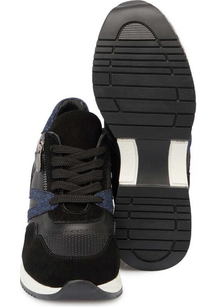 Siyah Hakiki Deri Kadın Sneaker - K24I1AY67193-A23