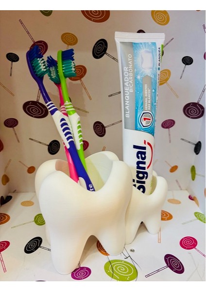 Diş Fırçalık Diş Şeklinde Diş Macunu ve Fırça Düzenleyici 2'li Set Banyo Aksesuarı fiyatları