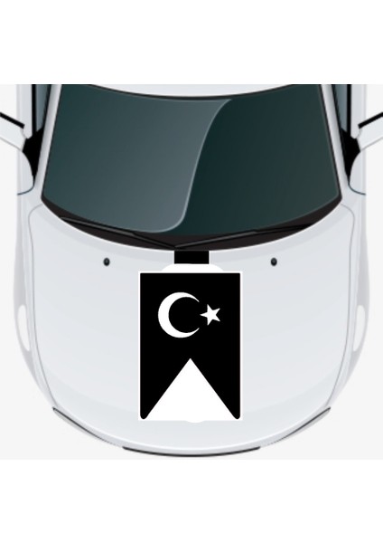 Türk Bayrağı 3 Oto Kaput Sticker 20 x 40 cm