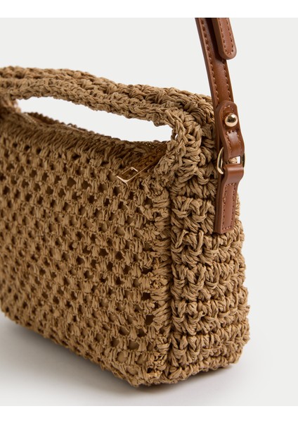 Hasır Örgü Çapraz Çanta