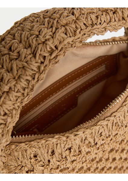 Hasır Örgü Çapraz Çanta