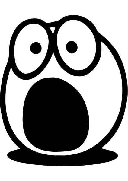Şaşkın Emoji Oto Özel Yeni Sticker Siyah 25 x 30 cm