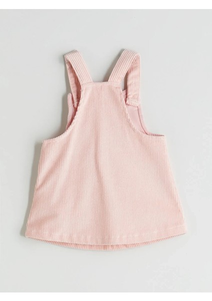 Baby Pembe Bisiklet Yaka Pamuklu Kadife Kız Bebek Bluz ve Salopet 2'li Takım indirimleri