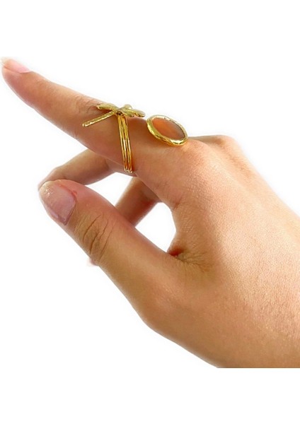 Mosta Altın Pirinç Kaplama Özel Tasarım Hafif Doğal Taş Ayarlanabilir Şık Kararmaz Kadın Yüzük fiyatları