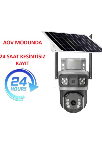 Ultimate Icsee S730 Aov Sürekli Kayıt Solar Güneş Enerjili Gece Görüş Insan Takibi 10MP Dual Lens 4g Kamera fiyatları