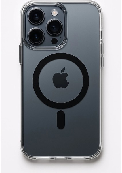 Iphone 15 Pro Max Kılıf Kamera Korumalı Magsafe Şeffaf Siyah fiyatları