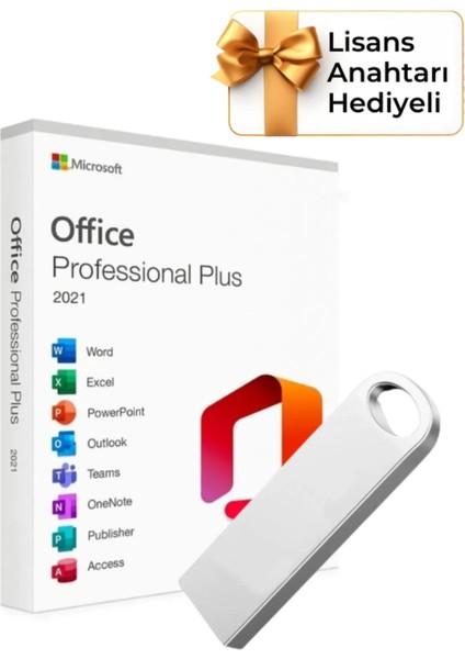 Office 2021 Pro Plus Kurulum Dosyalı USB Bellek 16GB (Lisans Anahtarı Hediyeli)